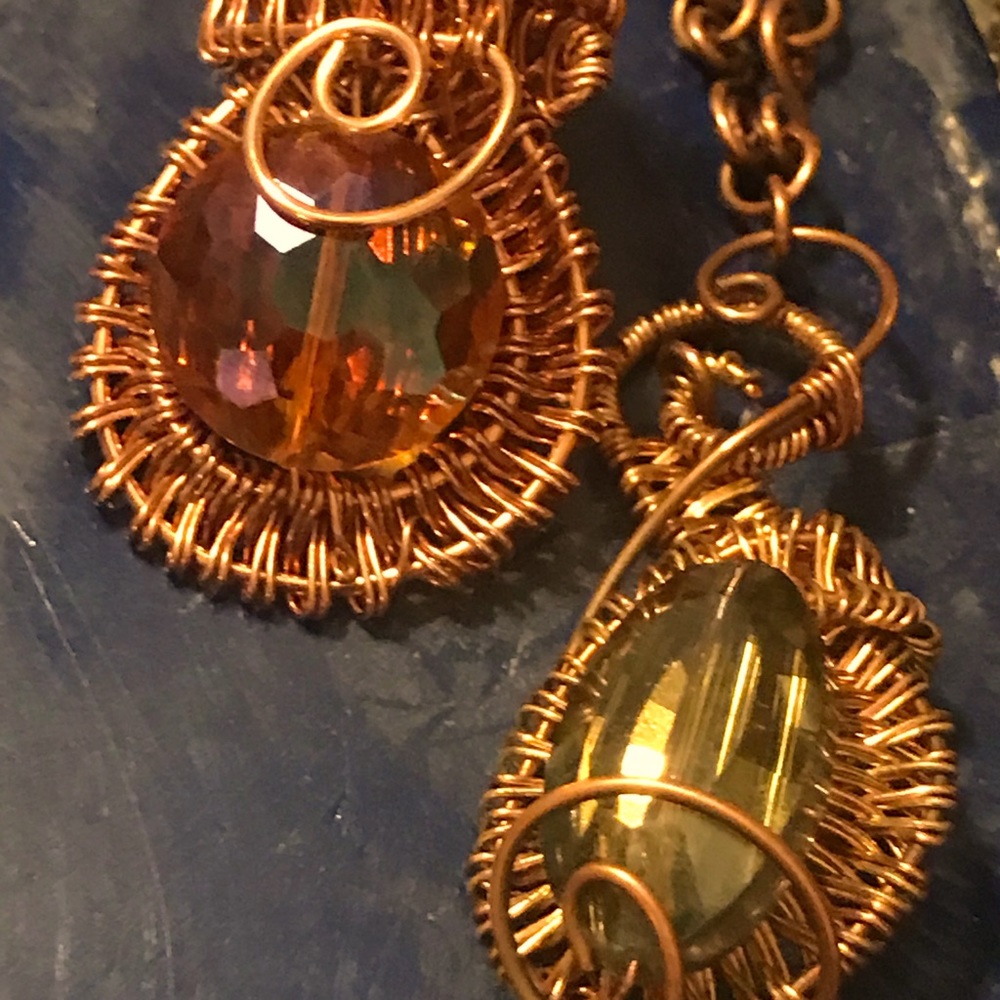 2 Gorgeous Artisan-Made Crystal Necklaces